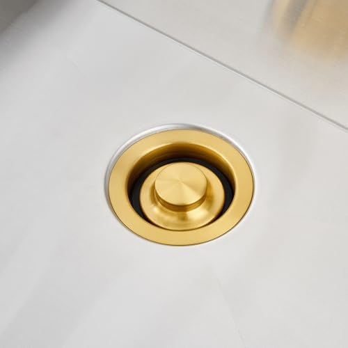 Luxier GD02-G Kitchen Sink Garbage Disposal Flange and Stopper in Brushed Gold - Image 5