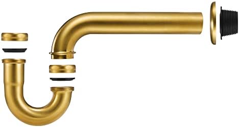 18 Gauge Solid Brass P-Trap 1 1/4” OD, Heavy Duty Brass Tubular J Bend Pipe - Image 6