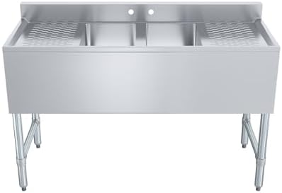 48 in. x 19 in. Two Compartment Under Bar Sink - Image 2