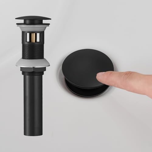 Matte Black Bathroom Sink Pop Up Drain by Bathfinesse