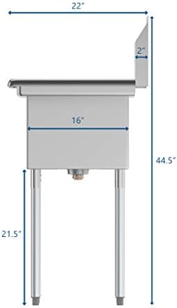 KoolMore 2 Compartment Stainless Steel NSF Commercial Kitchen Prep & Utility - Image 5