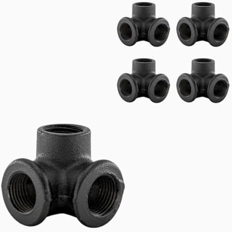 3/4" 3-WAY ELBOW Industrial Threaded Black Iron Pipe Fittings; Black Satin by PRIMPIPEWORKS