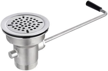 3-1/2" Commercial Sink Drain Valve Twist Handle Stainless Steel by Unknown