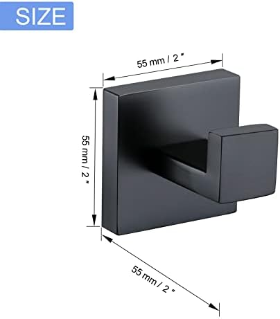 TQKAG Bathroom Towel Hook, 2 Pack Coat Robe Holder, Matte Black - Image 6