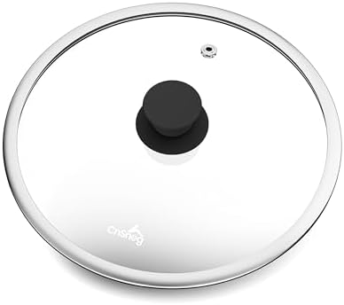 Tempered Glass Lids for Pots and Pans, Cast Iron Skillet Lid 10.5 Inch by CnSneg