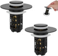 Hibbent 2 Pack Bathroom Sink Drain Strainer, 3 in 1 Pop Up Stopper by Hibbent