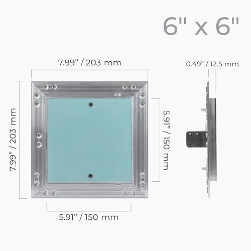 6" x 6" Drywall Access Panel – Aluminum Frame Gypsum Hatch Access Panel - Image 3