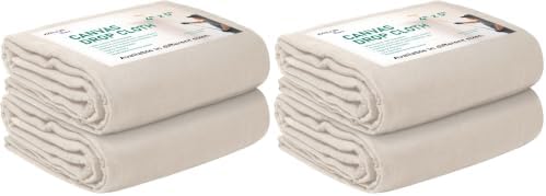 Canvas Drop Cloth for Painting 4x5 feet Pack of 4-8oz Painters Drop Cloths for by Unknown