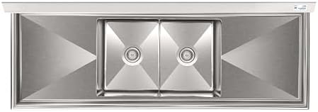 KoolMore 84 in. 18-Gauge 2-Compartment Commercial Sink - Image 6