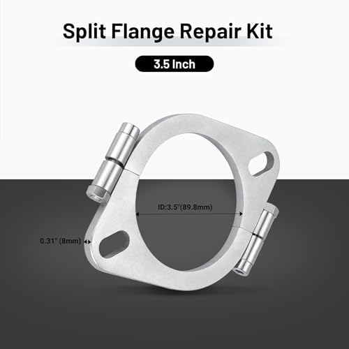 EVIL ENERGY 3.5 Inch Split Flange Repair Kit, Exhaust Flat Oval Flange - Image 2