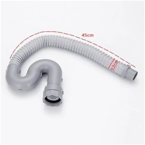 1 Pcs Stainless Steel Sink Drain Assembly, S-trap Drainer, S Bend Hose & Wire - Image 5