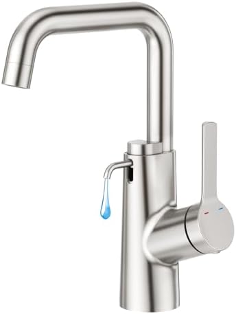 CREA Kitchen Faucets with Soap Dispenser, Swivel Right Angle Spout Bar Sink by CREA