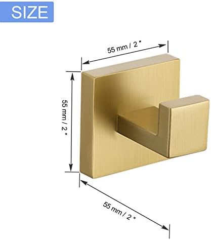 TQKAG Bathroom Towel Hook, 2 Pack Coat Robe Holder, Brushed Gold - Image 6