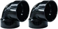LESSO 2PCS 1-1/2" Elbow ABS Pipe, 90 Degree 1.5 Inch, SCH40 Black by LESSO