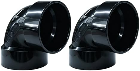 LESSO 2PCS 2" Elbow ABS, 90 Degree Pipe, SCH40 Black by LESSO