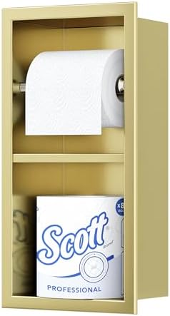 Neodrain Gold Recessed Toilet Paper Holder, Dual Rolls by Neodrain