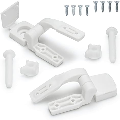 White Plastic Toilet Seat Hinge Replacement by Qualihome