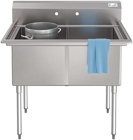KoolMore 42 in. 18-Gauge 2-Compartment Commercial Sink - Image 2