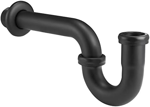 18 Gauge Solid Brass P-Trap 1 1/4” OD, Heavy Duty Brass Tubular J Bend Pipe by Fipoque