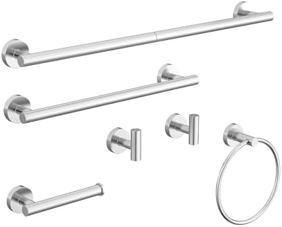 6 Pcs Chrome Bathroom Hardware Accessories Set SUS304 Stainless Steel by HOMEMYSTIQUE