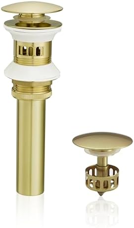 VOTON Brushed Gold Pop Up Bathroom Sink Drain by VOTON