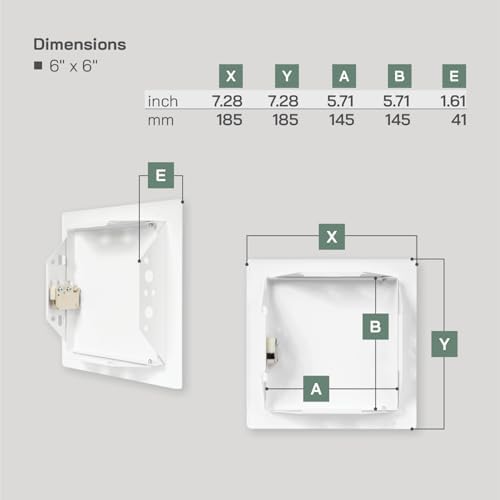 Vent Systems 6'' x 6'' Inch White Metal Access Panel - Image 6