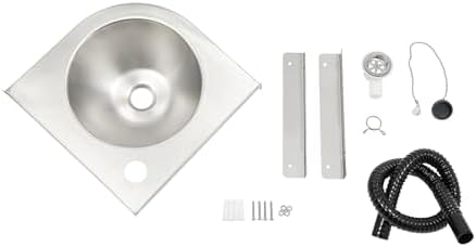 Small Corner Bathroom Sink, Stainless Steel Wall Mount Vessel Sink, Single Bowl - Image 3