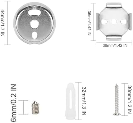 TAODAN 1 Set Towel Bar Replacement Parts Includes 1.71/1.42 Inch Stainless - Image 5