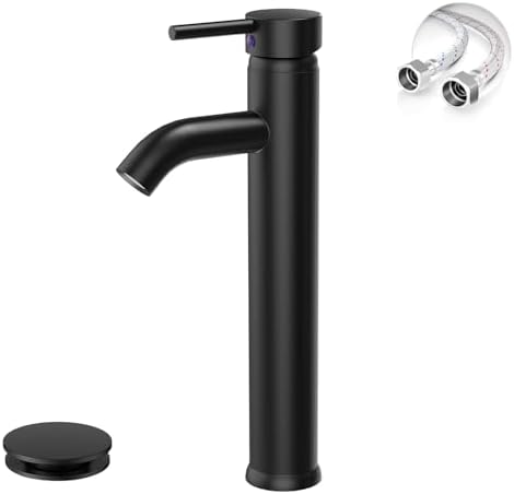 Matte Black Bathroom Faucet, Vessel Sink Faucet by Greenspring