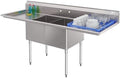 KoolMore 84 in. 18-Gauge 2-Compartment Commercial Sink by KoolMore