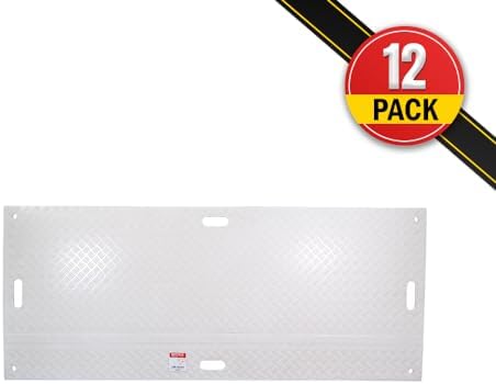 12 Pack 4' x 8' White Ground Protection Mats - Image 5
