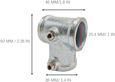4Pcs Galvanized Pipe Fittings Single Socket Tee Steel Pipe Pipe Clamps Fits 1 - Image 3