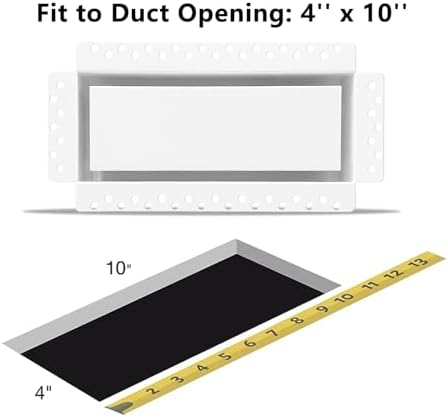 4x10 Inch Steel Recessed Flush Wall Vent Cover - Image 2