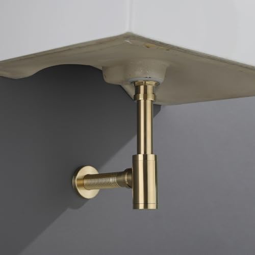 Bathroom Sink P-Trap Drain, Adjustable 1-1/4 Bottle P Trap Solid Brass Sink - Image 3