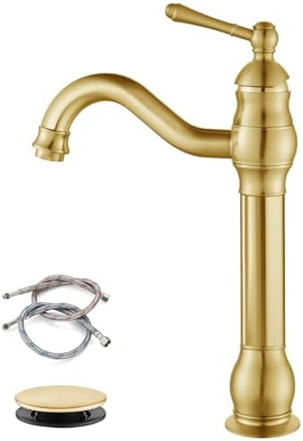 gotonovo Vintage Bathroom Vessel Sink Faucet, Brushed Gold, by HOME