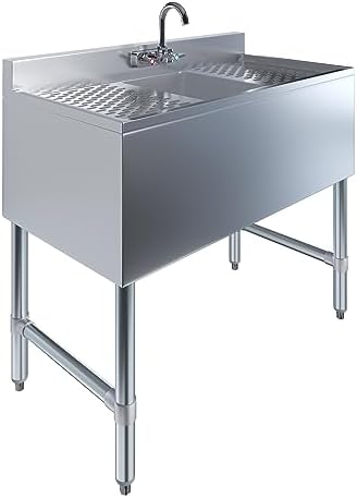 36 in. x 19 in. Stainless Steel Underbar Sink by AmGood