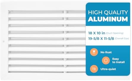 Rustproof 18x10 in Aluminum Vent Cover – Quiet Return Air Grille by Air360