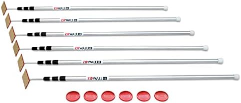 ZIPWALL SLP6 12 Foot Spring Loaded Dust Barrier Poles, 6 Pack - Image 2