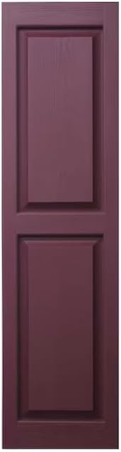 Homeside Raised Panel Vinyl Shutter 1 Pair 14-1/2in. x 39in. 090 Bordeaux - Image 3