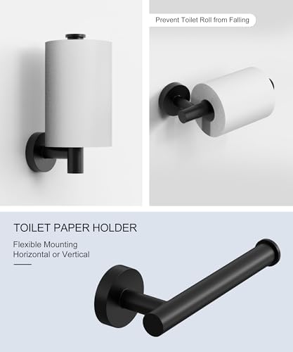 Matte Black Bathroom Hardware Accessories Set 5 Pcs SUS304 Stainless Steel - Image 4