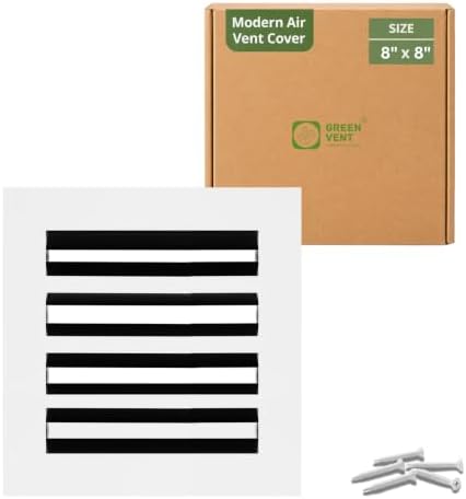 Modern Air Vent Cover 8x8 – Slim Design Aluminum Linear Slot Diffuser, by GREENVENT