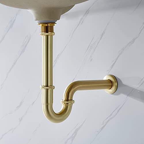 Bathroom Basin Sink U Shape Trap, Brass Core Adjustable Height 1-1/4 Bottle - Image 2