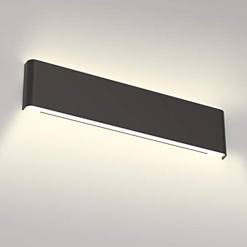 Aipsun 24in/20W LED Matte Black Modern Vanity Light Matte Black Wall Light Up by Aipsun