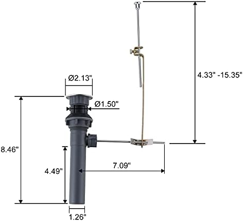 Bathroom Sink Drain with Lift Rod, ARCORA Sink Drain with Overflow, Chrome - Image 4