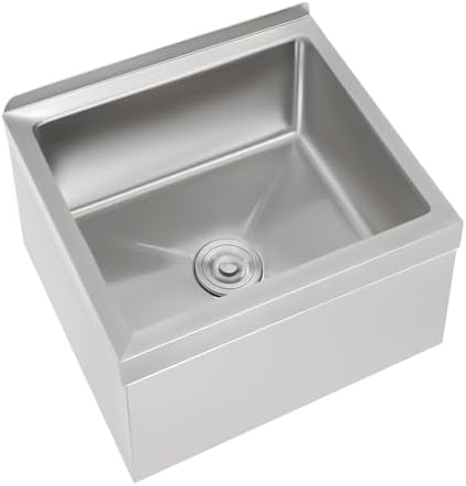 Commercial Mop Sink 24x24x13in, 304 Stainless Steel Utility Mop Basin by Unknown
