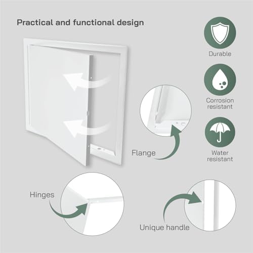 Vent Systems 16" x 12" Inch White Galvanized Steel Access Panel – Durable - Image 3