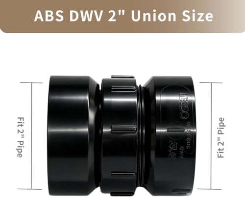 Lesso 2''ABS Union 2-Inch X 2-Inch Hub Union - Image 2