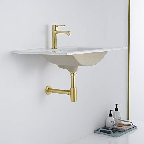 Bathroom Sink Stopper P-Trap Complete Set Adjustable 1-1/4 Sink Drain Kit Tube - Image 7
