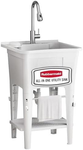 Rubbermaid Utility Sink Laundry Tub, Freestanding All-in-One Sink by Unknown