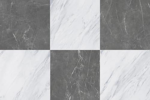 Peel and Stick Floor Tiles | Light Gray Marble | 30 Sq.Ft by FlorExp